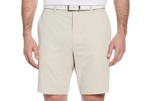 Flat front active golf shorts - front,