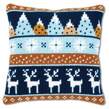 VERVACO Kit Cuscino Punto Croce MOTIVI INVERNALI Set Ricamo Principianti Cuscini