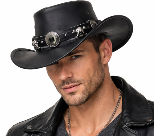 Cappello cowboy nero fatto - da,