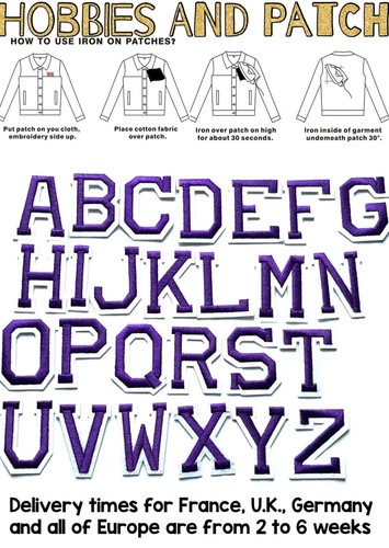 Patch lettere alfabeto viola - patch,