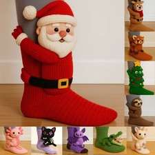 Calze animali carini 3D calze da terra in maglia regali di Natale unisex divertenti calde