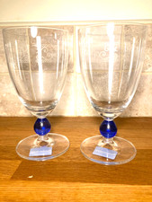 Set 2 bicchieri calici blu vintage Wedgewood Sarah's Garden vintage 1997 nuovi