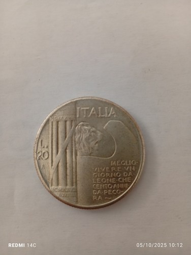 Moneta lire mussolini - 20,