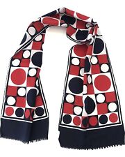 Foulard Vintage stola sciarpa piccola cerimonia signora rosso blu a pois cerchi