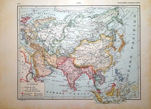 Carta geografica antica asia - geografica,