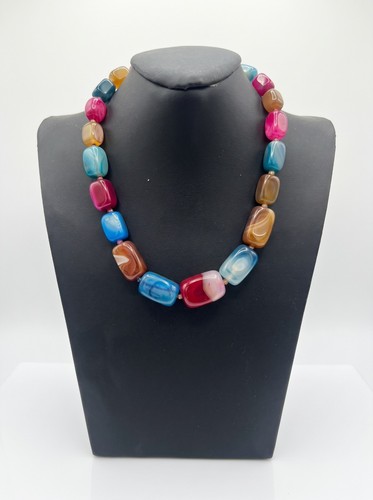 Collana agata blu - , multicolore