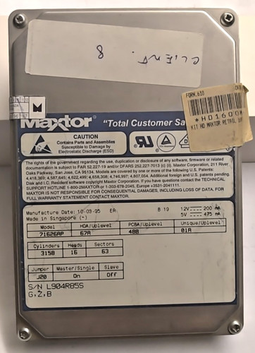 Tested vintage hard - hard, disk