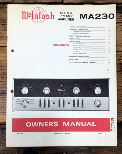 Amplificatore mcintosh 230 - amplificatore,