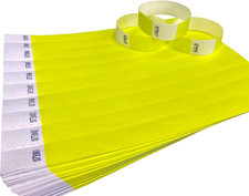 500 Braccialetti Giallo Neon Braccialetti Di Identificazione Tyvek per Eventi, S