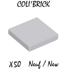 Lego 3068 b - 50x Plaque Lisse / Tile 2x2 - Gris Light Bluish Gray - 88409 NEUF