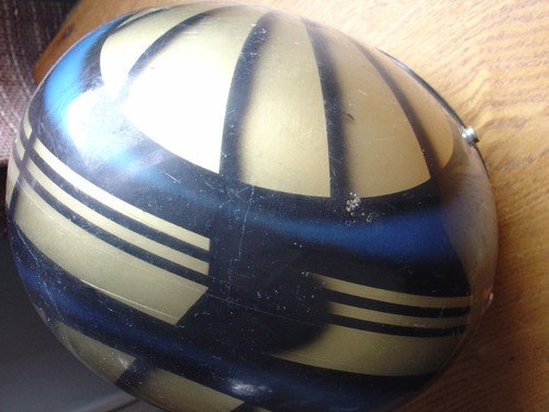 Casco moto epoca oro - casco,