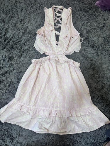 Minidress rosa floreale scollo