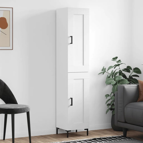 Credenza bianca 5x34x180 cm - bianca, 34,5x34x180