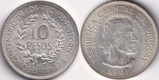 10 Pesos 1961 Uruguay Portrait