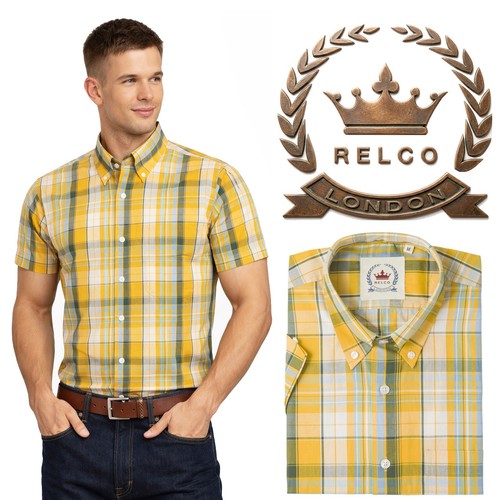Camicia relco uomo senape - camicia,
