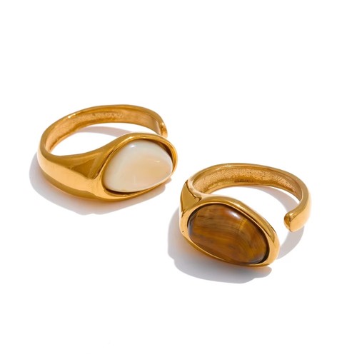 Anello pietra naturale acciaio