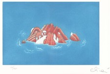 LUCA  ALINARI  "ISOLA" 1990   Acquaforte e acquatinta stampata a 3 colori