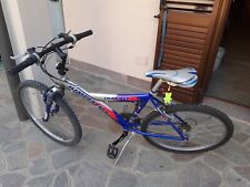 bicicletta MTB Jumpertrek blu e argento da ragazzo con ruote da 24'' pollici, 21