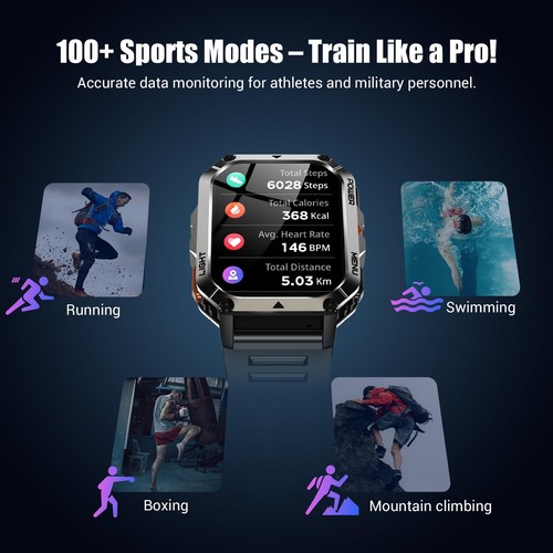 Smart watch militare - watch, uomo
