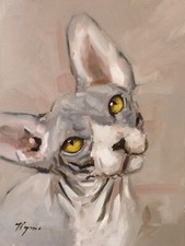 Sphynx gatto arte originale -