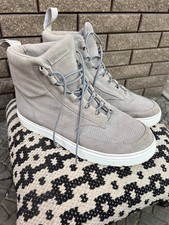DR MARTENS Kamar High Top Sneaker BootsMens Size US 12 - Gray Suede Lace-Up Midi