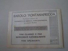 advertising Pubblicità 1938 VINO BAROLO FONTANAFREDDA