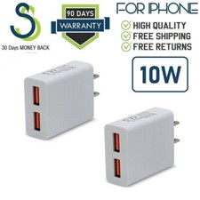 2x 10W DUAL USB Wall Charger