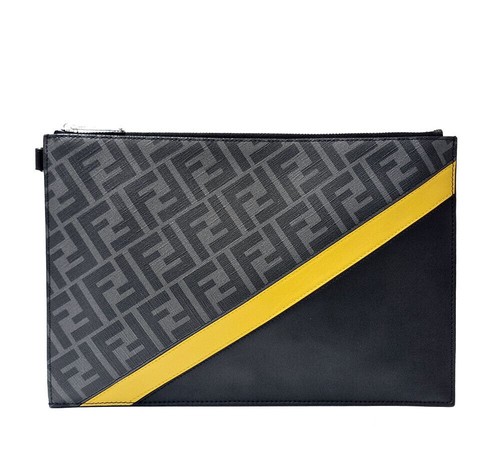 Fendi logo flat clutch - logo,