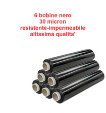 6 Rotoli Film Estensibile Nero
