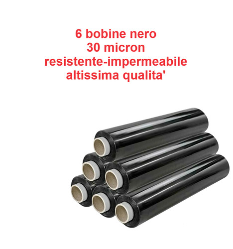 Rotoli film estensibile nero - rotoli,