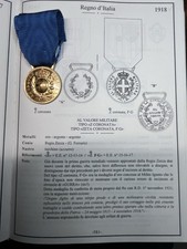 MEDAGLIA VALOR MILITARE  BRONZO REGNO D’ITALIA PERFETTE CONDIZIONI  NASTRO COEVO