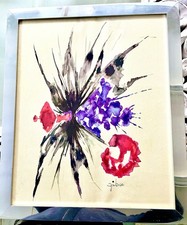 2 Litografie acquarello di GIBOR  Anni 70, Cornice Acciaio Misure 60x50 Belli