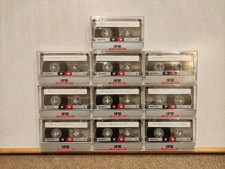 10 nastri cassette Sony HF-90 audio vuoti usati con schede al tatto + etichette 