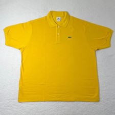 Polo LACOSTE logo 100% cotone manica corta gialla uomo taglia US 3XL vintage nuova con etichette
