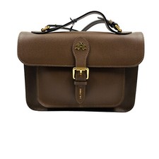 La Martina Borsa A Spalla Crossbody In Pelle Di Vitello Marrone Per Donna