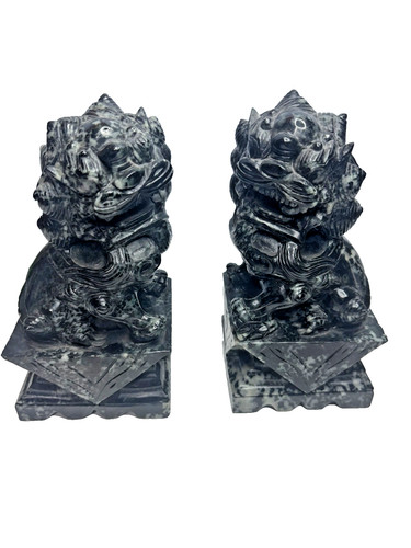 Coppia statue guardiane leoni - statue,