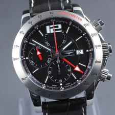 [Ecc+5]Box LONGINES Sports Admiral L3.670.4 Orologio automatico da uomo nero ...