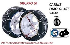 KIT COPPIA CATENE DA NEVE OMOLOGATE V5117 9 MM GRUPPO 50 GOMME : 165/70 R14