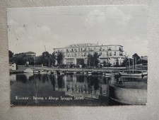 CARTOLINA RICCIONE - DARSENA E ALBERGO SPIAGGIA SAVIOLI