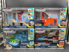 SET 4 Complete Playset MicroMachines Costruction car wash Fire Garage GiG