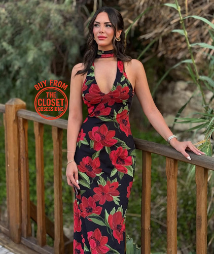 Maxi abito rosso - , zara