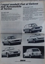 PUBBLICITà ADVERTISING FIAT DINO - 124 SPIDER - 128 Salone Torino 1969