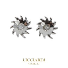 Orecchini donna punto luce oro bianco 18kt e diamanti