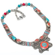 Collana turchese corallo rosso