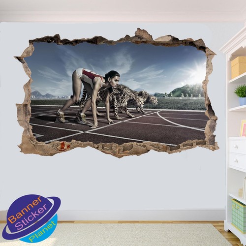 Adesivo parete atleta sprinter - adesivo,