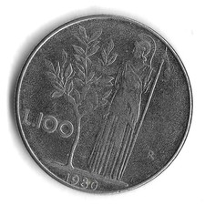 1980 Italy 100 Lire World Coin