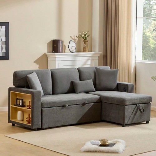 Divano letto forma l - letto, con