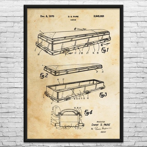 Coffin patent wall art - patent,