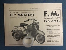 Rara Pubblicità Scooter 125  MOLTENI Milano 1950