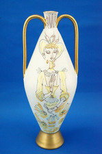 Domenico Rambelli Miramare Vaso ceramica dama stilizzata Design moderno 1950 XX